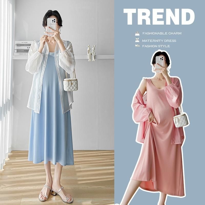 NEWOne set Midi Fashion Ibu Hamil Outer+Dress.
