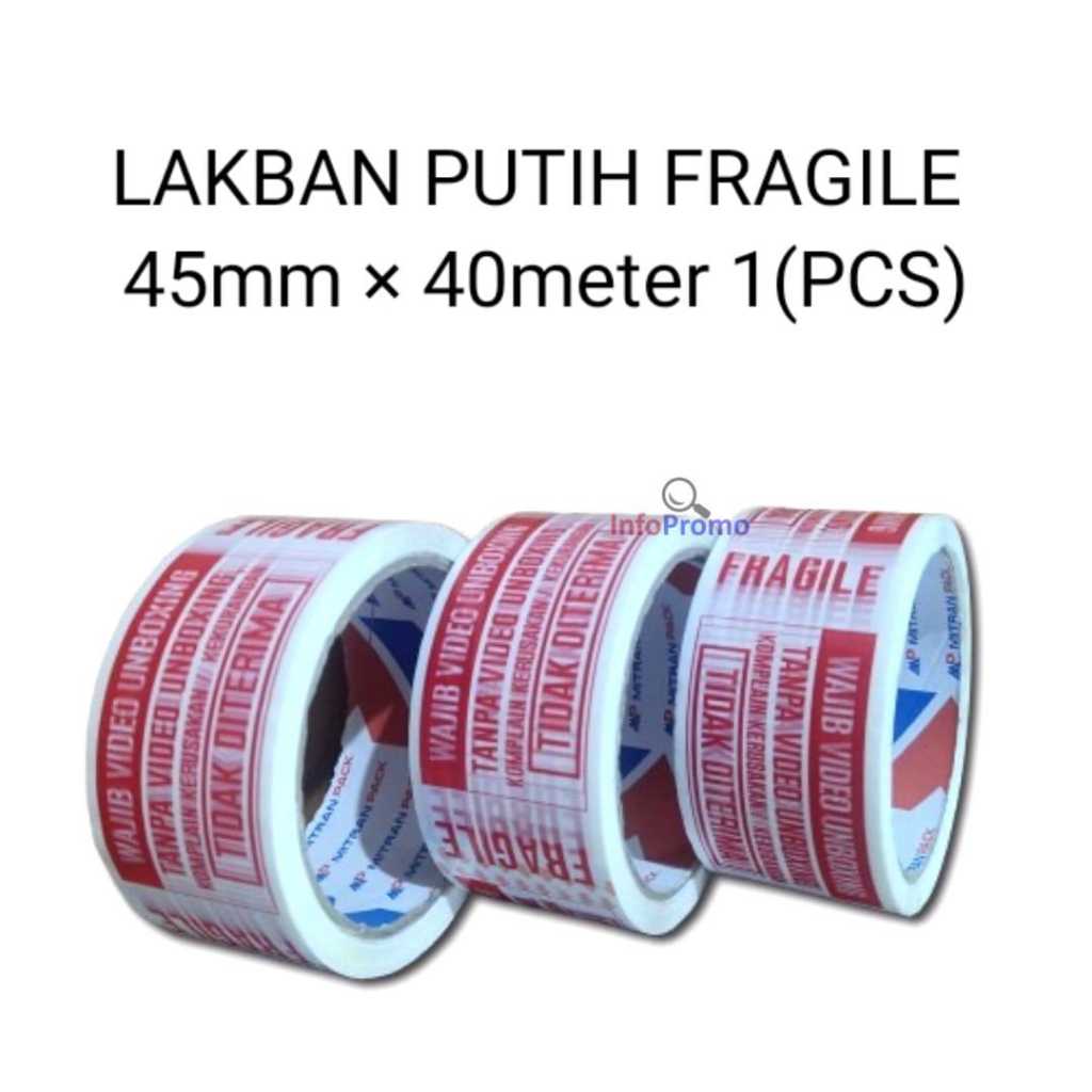 

Lakban Putih Printing Fragile Jangan di Banting dan video unboxing 45mm x 40 meter Full 1 Pcs Mitra Pack