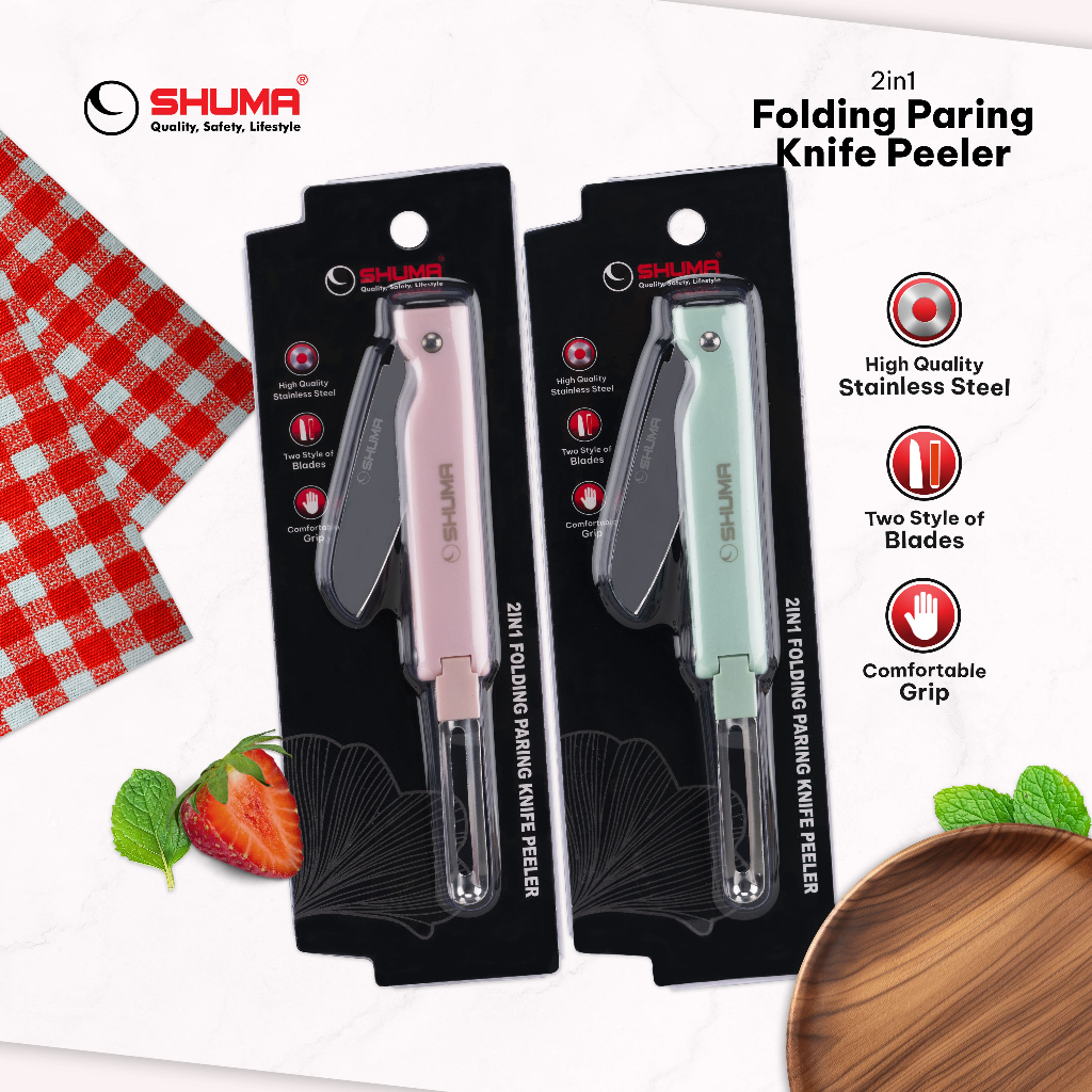 Shuma 2in1 Folding Paring Knife Peeler Pisau dan Pengupas Buah dan Sayur