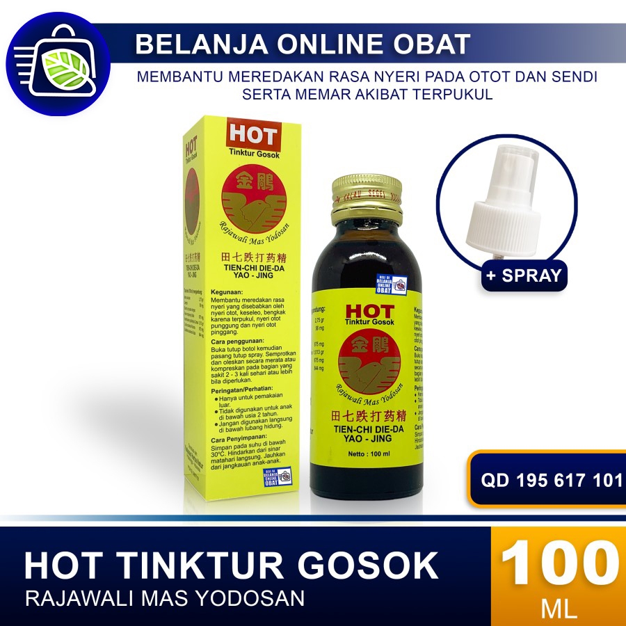 TINKTUR GOSOK RAJAWALI MAS YODOSAN HOT 100ML /Tien Chi Die Da Yao Jing