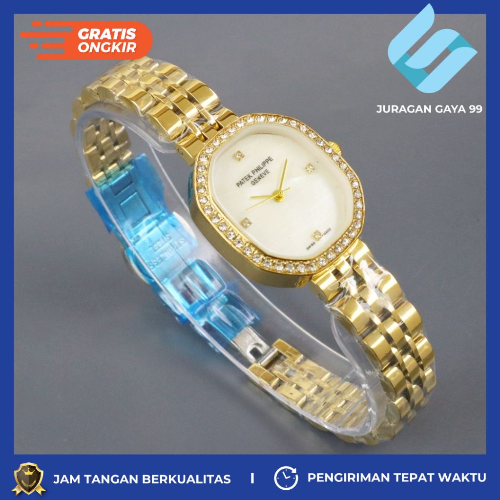 Jam Tangan Wanita Fashion Patek Philippe 4572 Strap Rantai Bisa Bayar Ditempat - COD - Murah