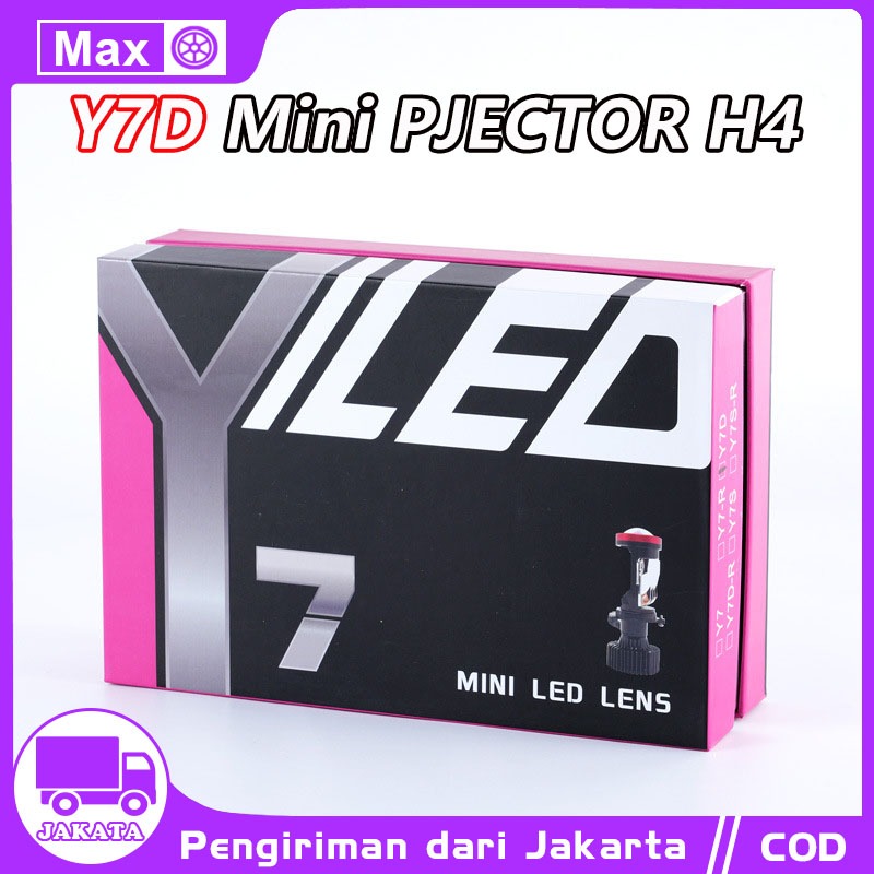 Lampu LED Mobil Motor H4 Mini Proyektor Y7D 50W Super Bright dengan Kipas