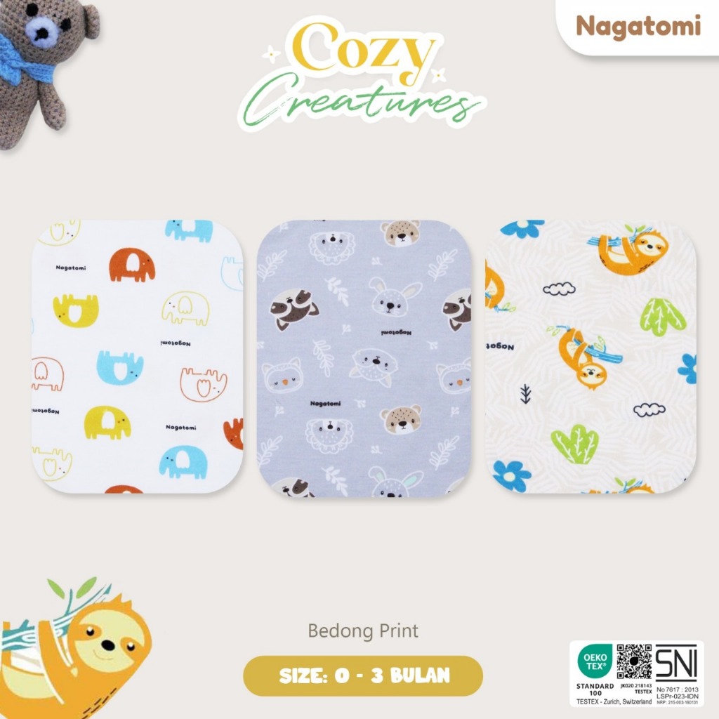 NAGATOMI - Bedong Bayi Motif Ukuran 110 X 90 CM