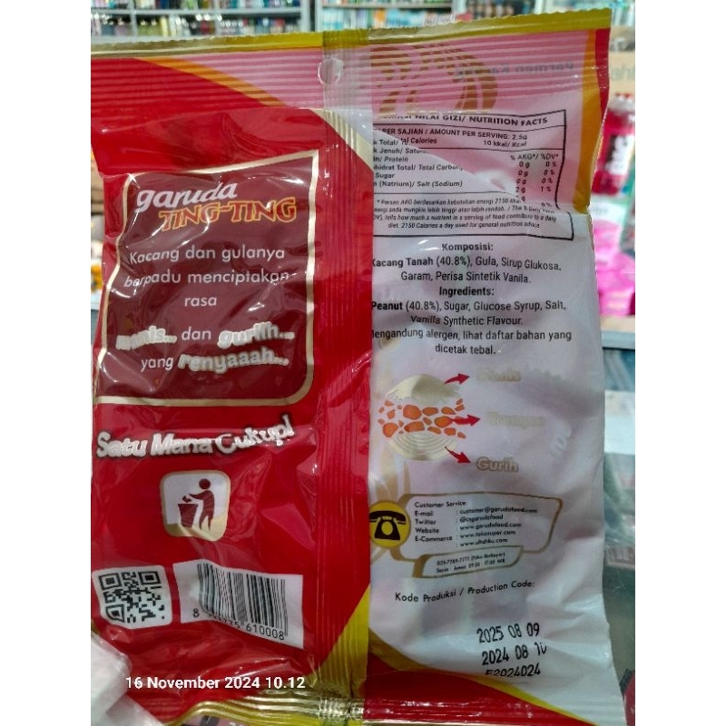 

Garuda ting ting Permen Ting Ting Kacang 125gr isi 50 Butir