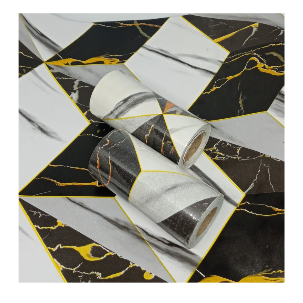 Border List Wallpaper Motif Marmer Granit Putih 10cm x 10m Sticker List Border Stiker Dekorasi Rumah