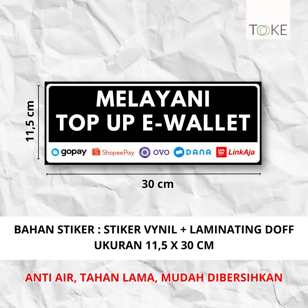 

STIKER TOP UP E-WALLET VINYL / STIKER IS PULSA DAN TOP UP E-WALLET by.TOOKE