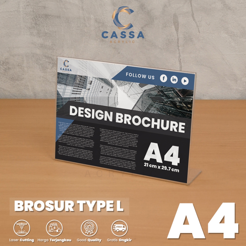 

Tempat Brosur A4 Landscape 2mm 1 Sisi / Tent Holder / Akrilik Display / Tent Card
