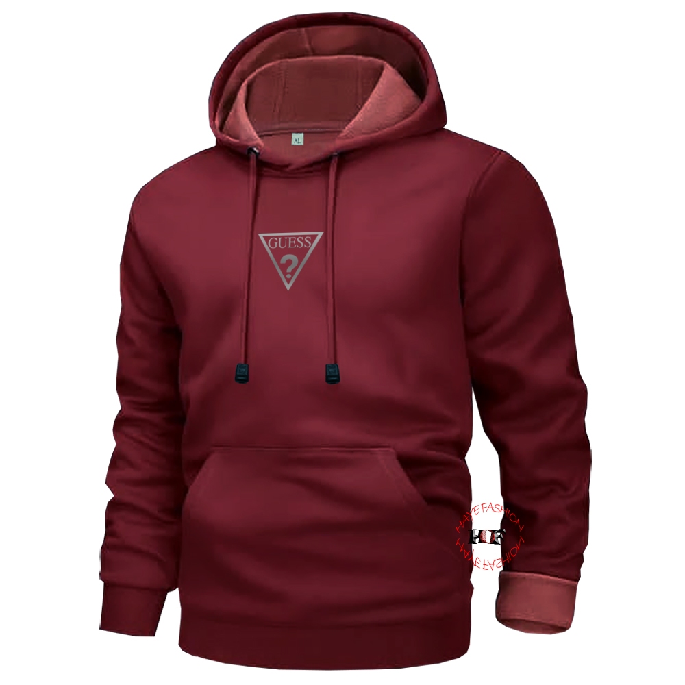 Haye Fashion - Unisex Hoodie Gues Segitiga Silver Jumper Pria-Wanita Jacket Sweater Terbaru