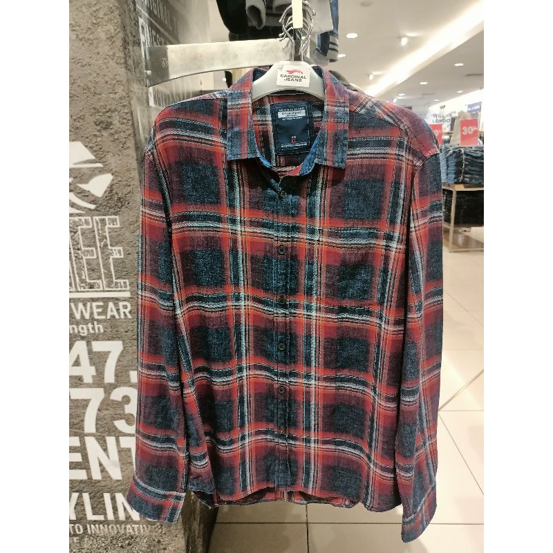 CARDINAL kemeja lengan panjang maroon