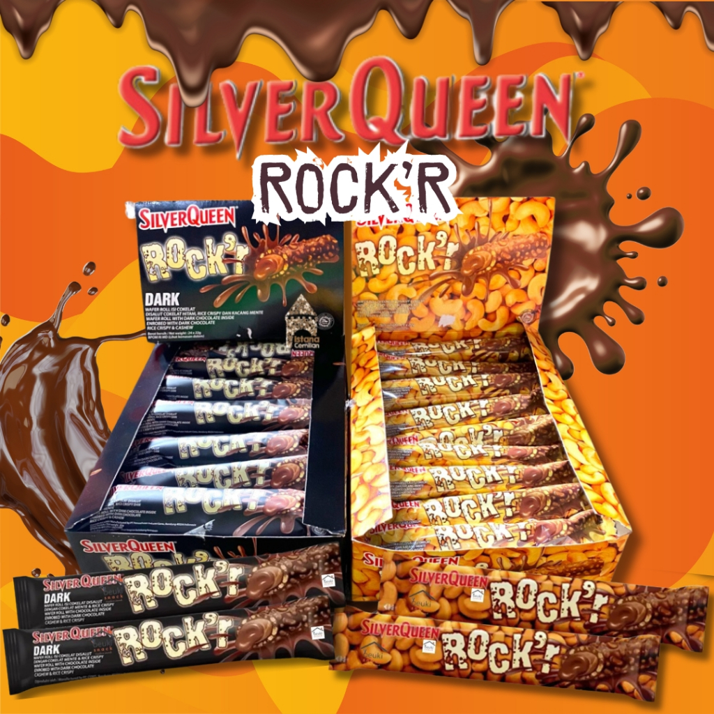 

COKLAT SILVER QUEEN 22GR ROCKR MILK - 1 Pak Isi 24 Pcs