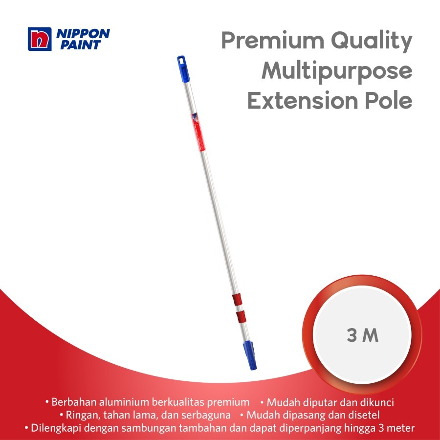 NIPPON PAINT EXTENSION POLE 1-3 METER / GAGANG ROLLER CAT TEMBOK / TONGKAT ROLL