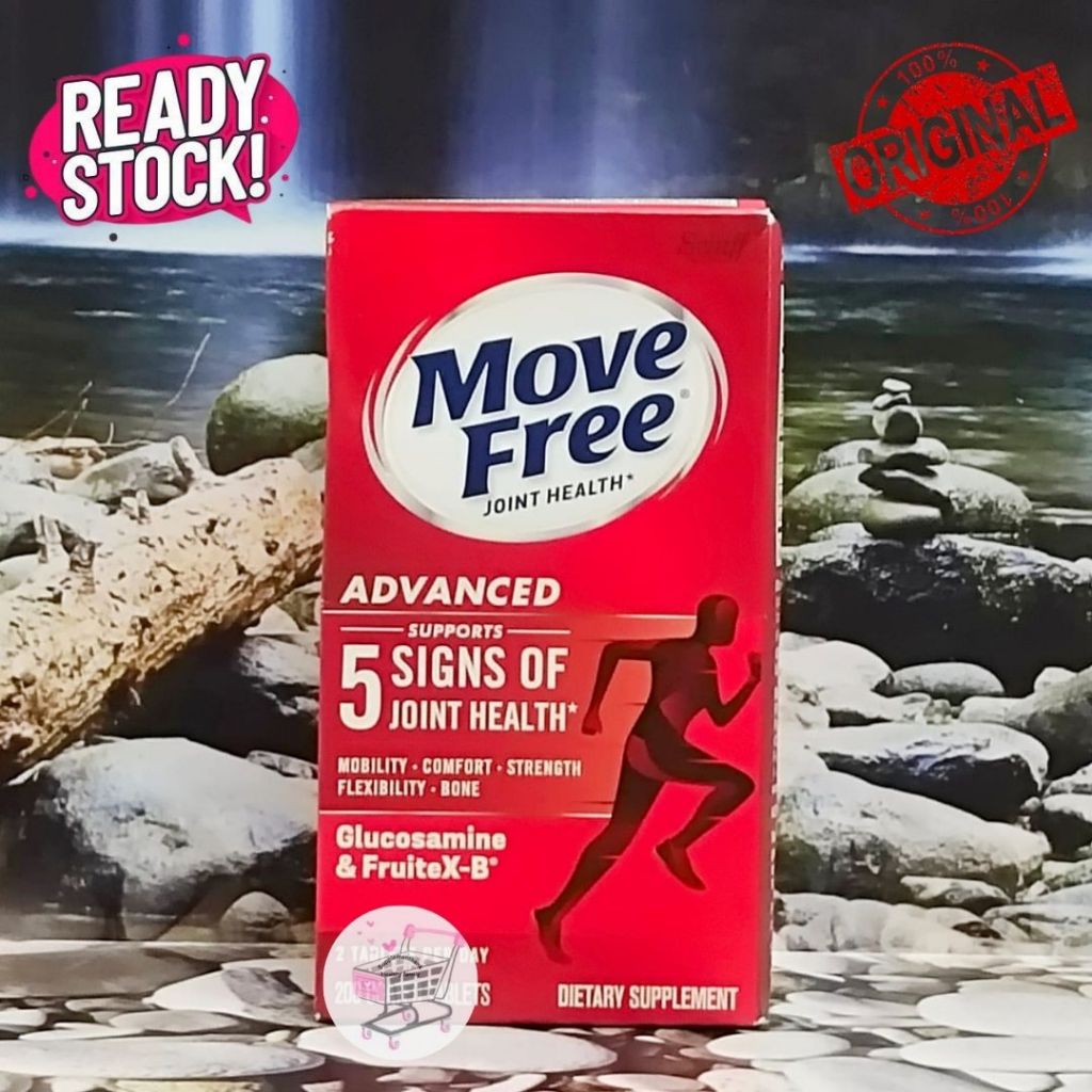MOVE FREE - Advanced 5 Signs of Joint Health Glucosamine & FruiteX-B (200 Tablets) Suplemen Kesehata