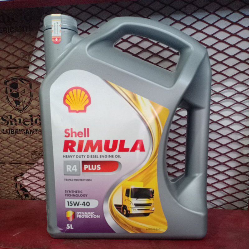 SHELL RIMULA R4 PLUS 15W-40 PELUMAS MESIN DIESEL 5liter.
