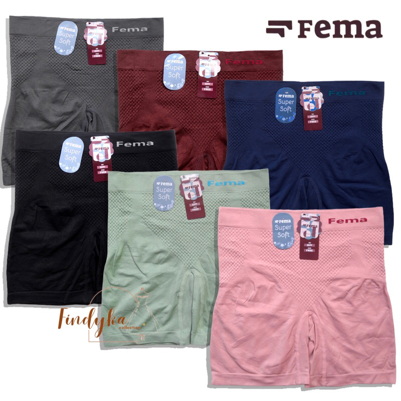 Fema Legging Korset Wanita Celana Dalam Highwaist Model Boxer Short Pants Cewek Bahan Rajut