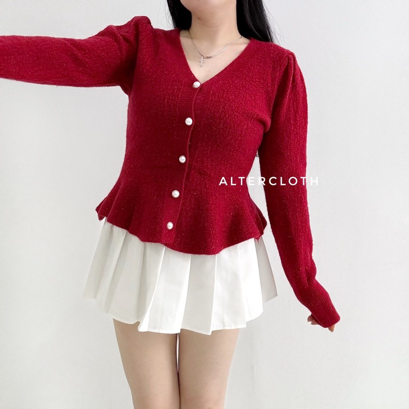 BEST SELLER alter.cloth - MYLLA TOP Atasan Wanita Lengan Panjang Longsleeve Kardigan Korea Motif