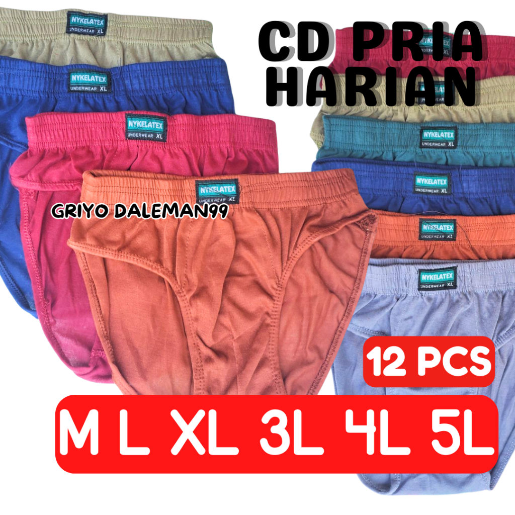 GROSIR 12 PCS CELANA DALAM COWOK CD PRIA KARET KECIL MURAH HARIAN GRIYO DALEMAN99