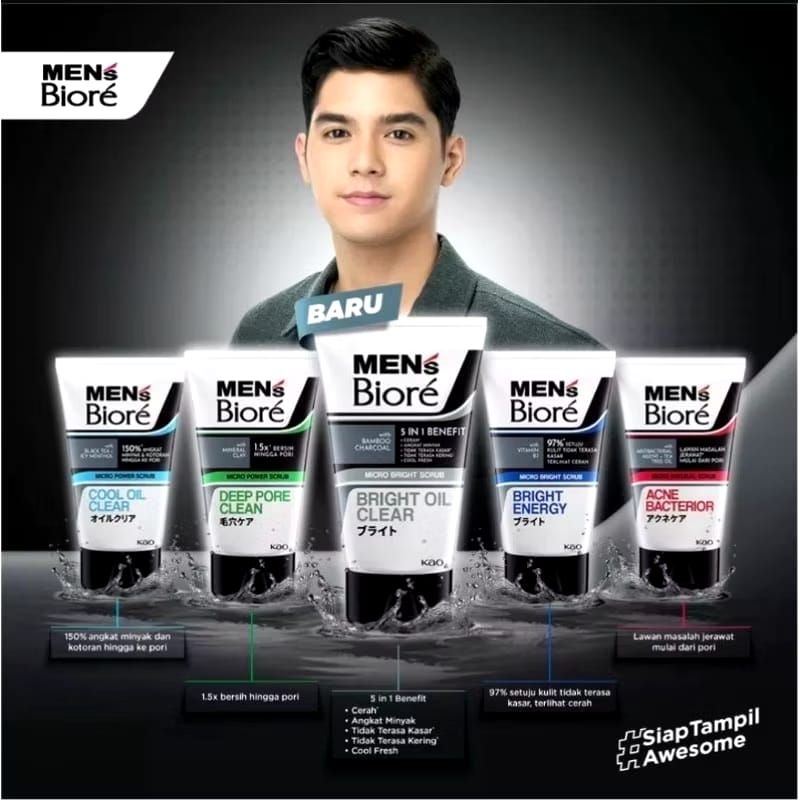 Biore mens face wash sabun pembersih wajah pria