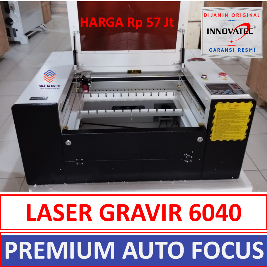 Mesin Laser Gravir Premium Auto Focus INNOVATEC 60x40 - Mesin Laser Cutting Acrylic - Mesin Laser Gr