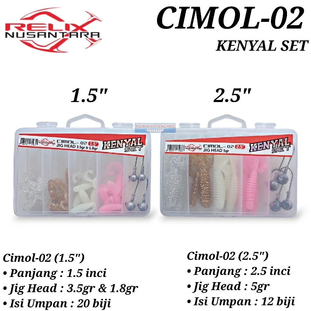 SOFTLURE RELIX NUSANTARA KENYAL SET CIMOL 1.5 DAN 2.5