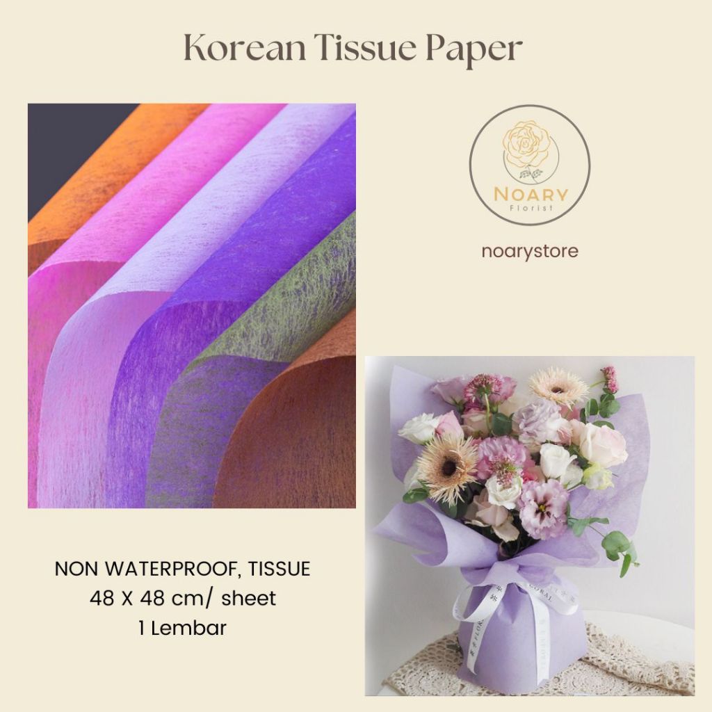 

KOREAN TISSUE PAPER / Flower Wrapping / Cellophane / Wrap / Kertas Bunga / Kertas Kado / Flower Paper / Kertas Grosir