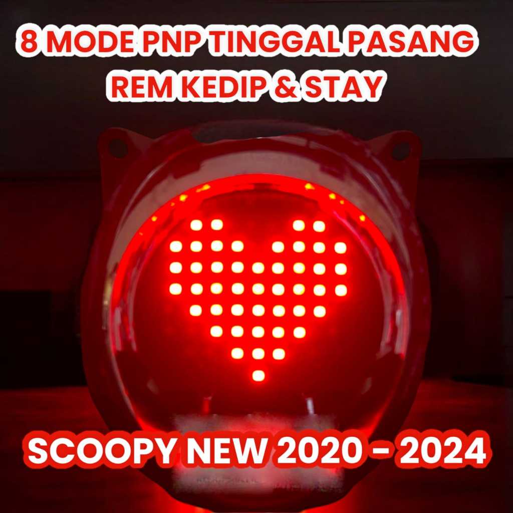 STOPLAMP RUNNING SCOOPY NEW 2020 2021 2022 2023 2024 8 MODE