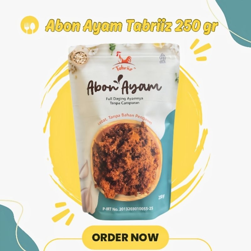 

Abon Ayam Tabriiz Premium 250 gr Original Tanpa Bahan Pengawet & Halal
