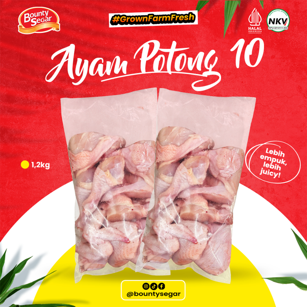 

Ayam 10 Potong 1,25kg | Halal, Sehat & Premium