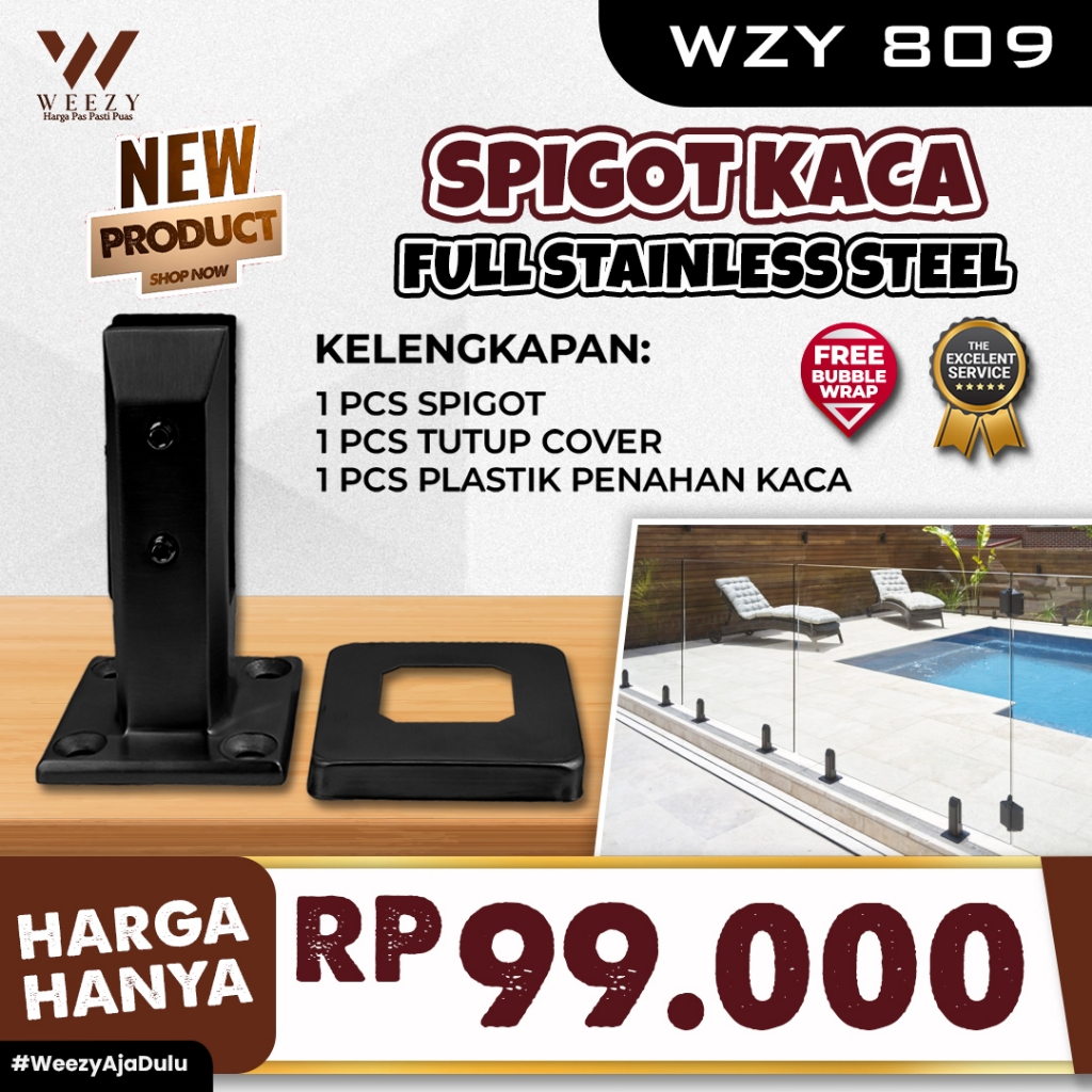 SPIGOT TERMURAH - SPIGOT KACA Weezy 809