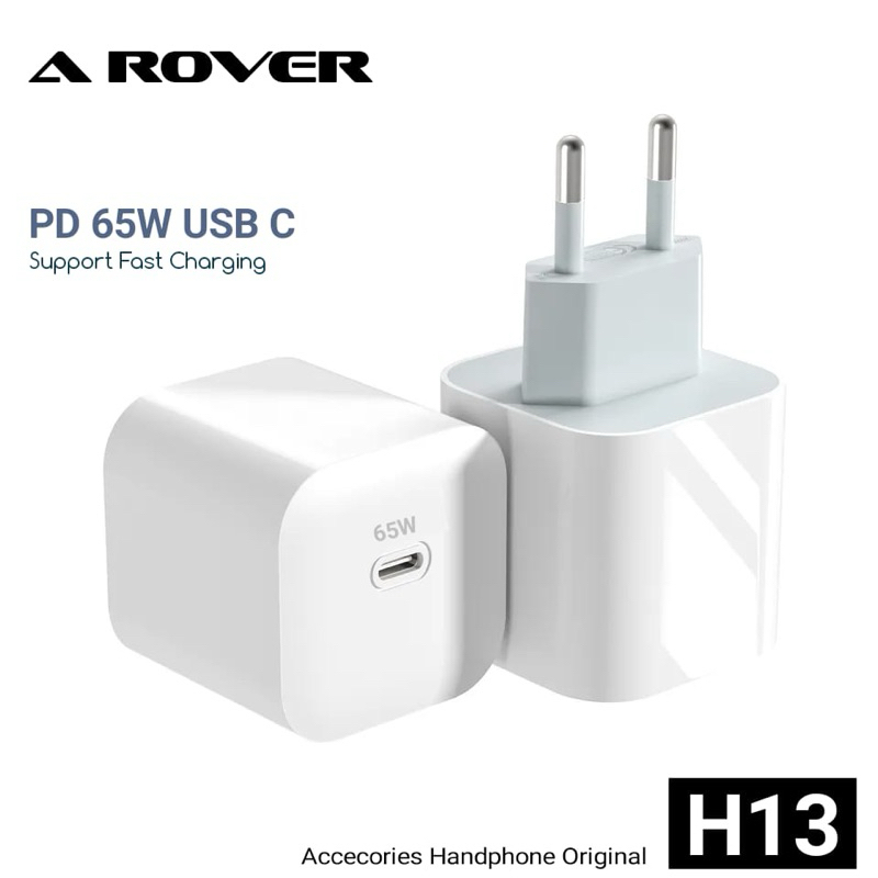 adapter batok charger PD 65w travel adaptor batok charger arover tipe c PD 65W pengisian super cepat