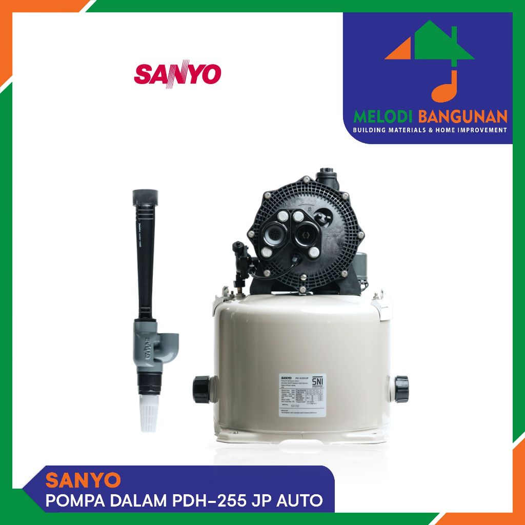 Sanyo - Pompa Air + Jet Pump Sumur Dalam Tabung Pdh 255 Jp + Pdh255Jp