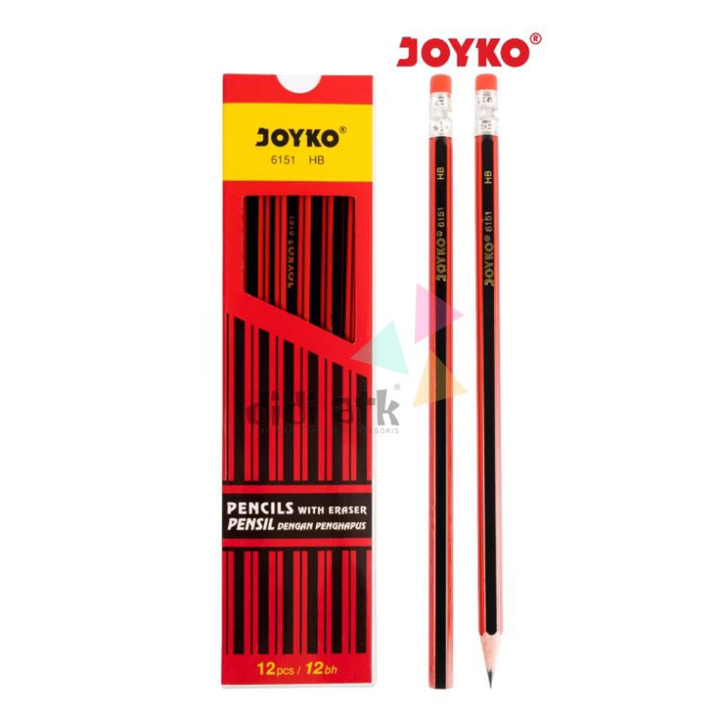 

Pensil Pencil HB Joyko 6151 Ada Penghapus 1 Pak Isi 12 Pcs