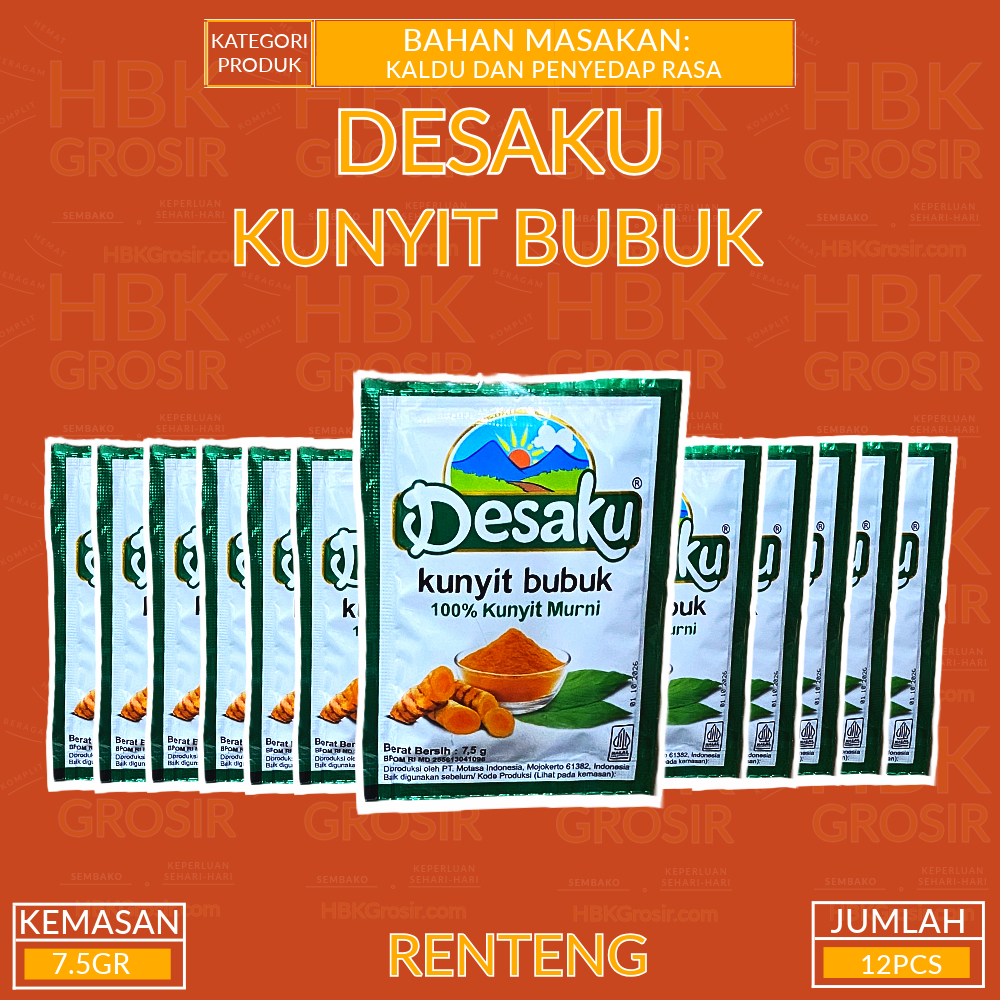 

Desaku Kunyit Bubuk 7.5GR [HBK GROSIR - Hemat Beragam Komplit]