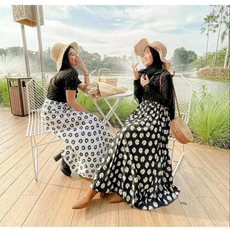(COD)Gratis Ongkir/ROK PLISKET/ROK PLISKET DEWASA/ ROK PLISKET MOTIF BUNGA /ROK PLISKET MOTIF PREMIU