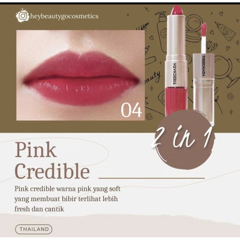 treecahda lipstick 2in1 matte/lipstick & lip glaze original brand of thailand