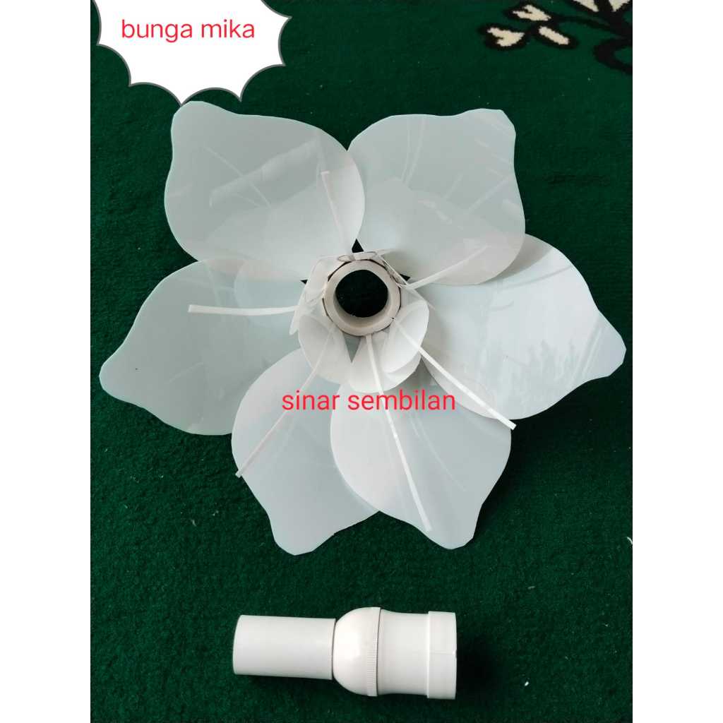kap lampu bunga dekorasi bahan mika