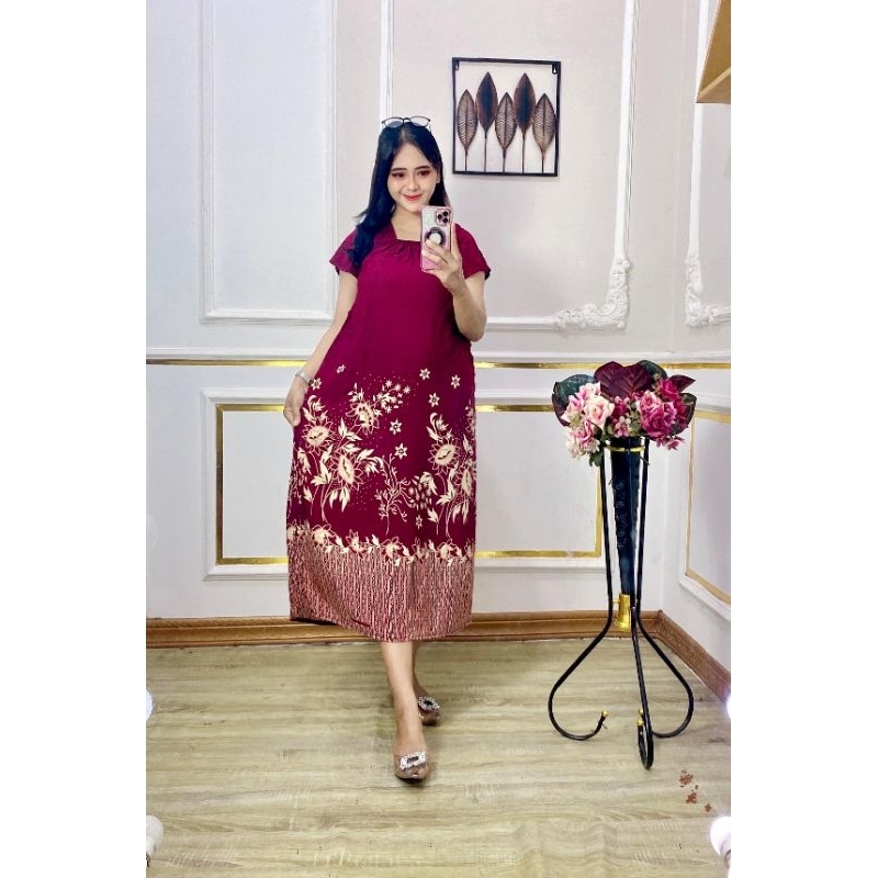 Daster Wanita Terbaru Daster fuji Karet dada Daster tali Samping - Baju tidur Daster Kekinian Lengan