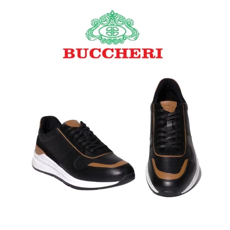 BUCCHERI BENJAMINO Sepatu Pria Slip On Full Kulit-mg3070-black