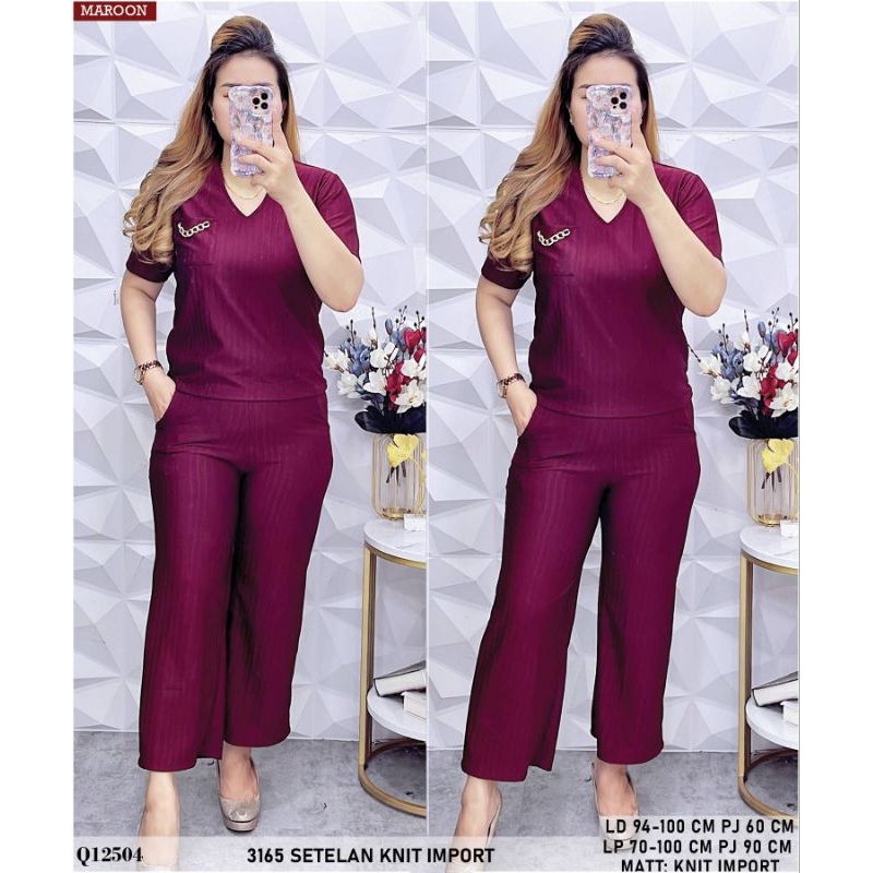 SET KNIT WANITA TERBARU STELAN KNIT PREMIUM IMPORT SETELAN KNIT JUMBO