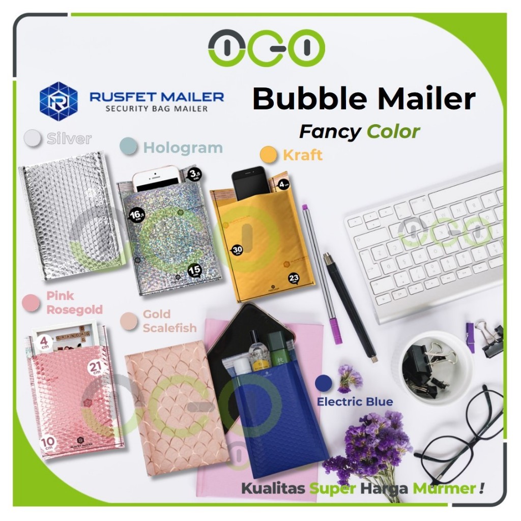 

Amplop Bubble Mailer Fancy & Printing Series Harga Ecer Satuan / Security Bag Mailer Rusfet Premium