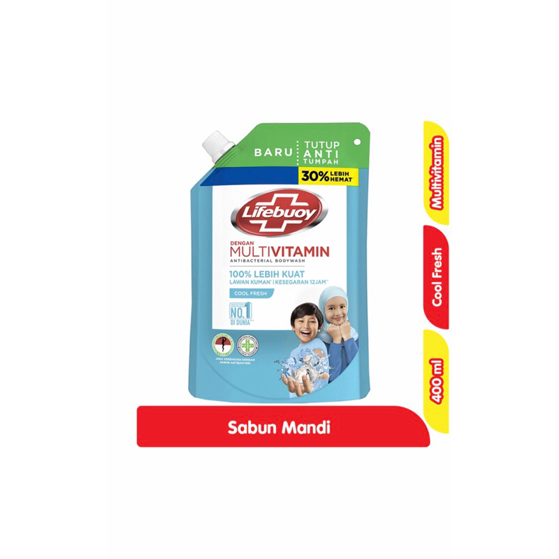 Lifebuoy sabun mandi cair anti bakteri cool fresh kemasan 400ml