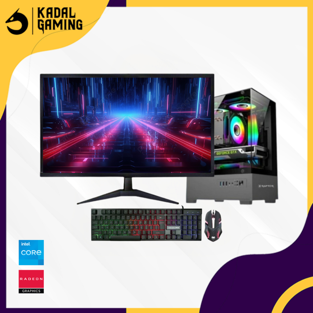 PC GAMING EDITING INTEL CORE I3 10105F VGA RADEON RX 570 4GB RAM 16GB DDR4 SSD 256GB HDD 500GB FULLS