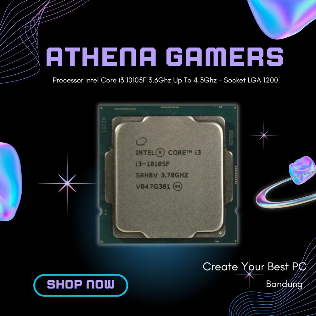Processor Intel Core i3 10105F 3.6Ghz Up To 4.3Ghz - Socket LGA 1200 | ATHENA