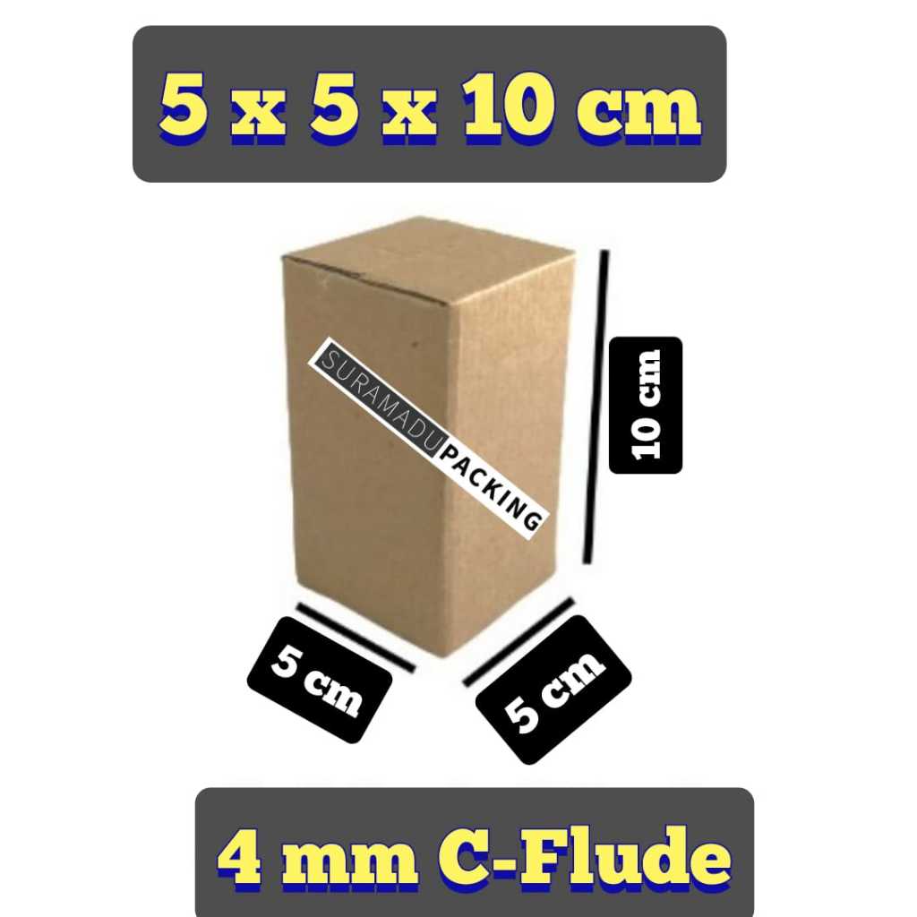 

Kardus box karton packing 5x5x10 cm Packing Polos dan Tebal 4mm C FLUDE