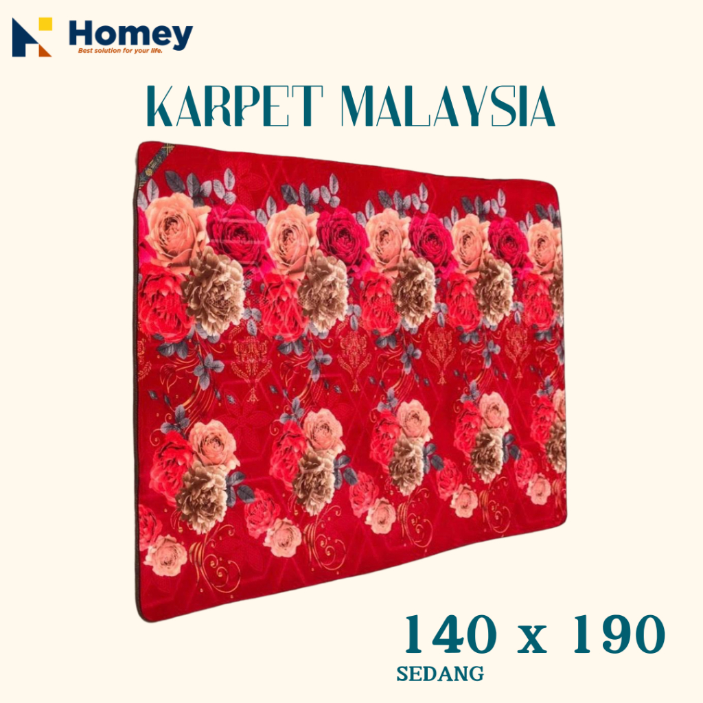 [ HOMEY ] || MOUNA 190x140 Karpet Busa Ambal Malaysia Full Embossed Tebal Empuk Estetik