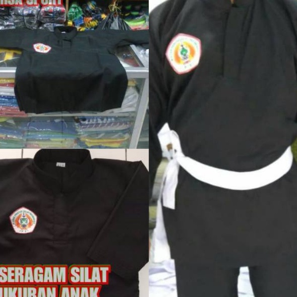 Murah Puas  Baju Silat Anak Seragam Pencak Silat Hitam IPSI Ukuran Anak Pakaian Silat