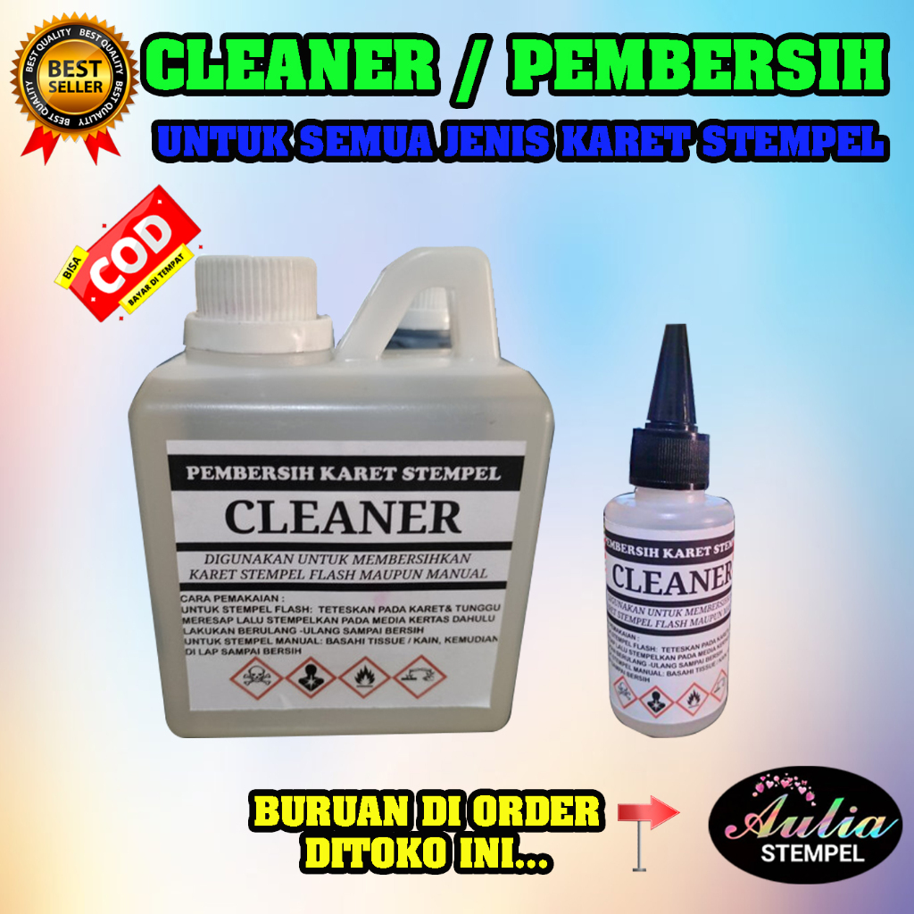 

PEMBERSIH / CLEANER untuk semua jenis karet stempel, isi 100Ml