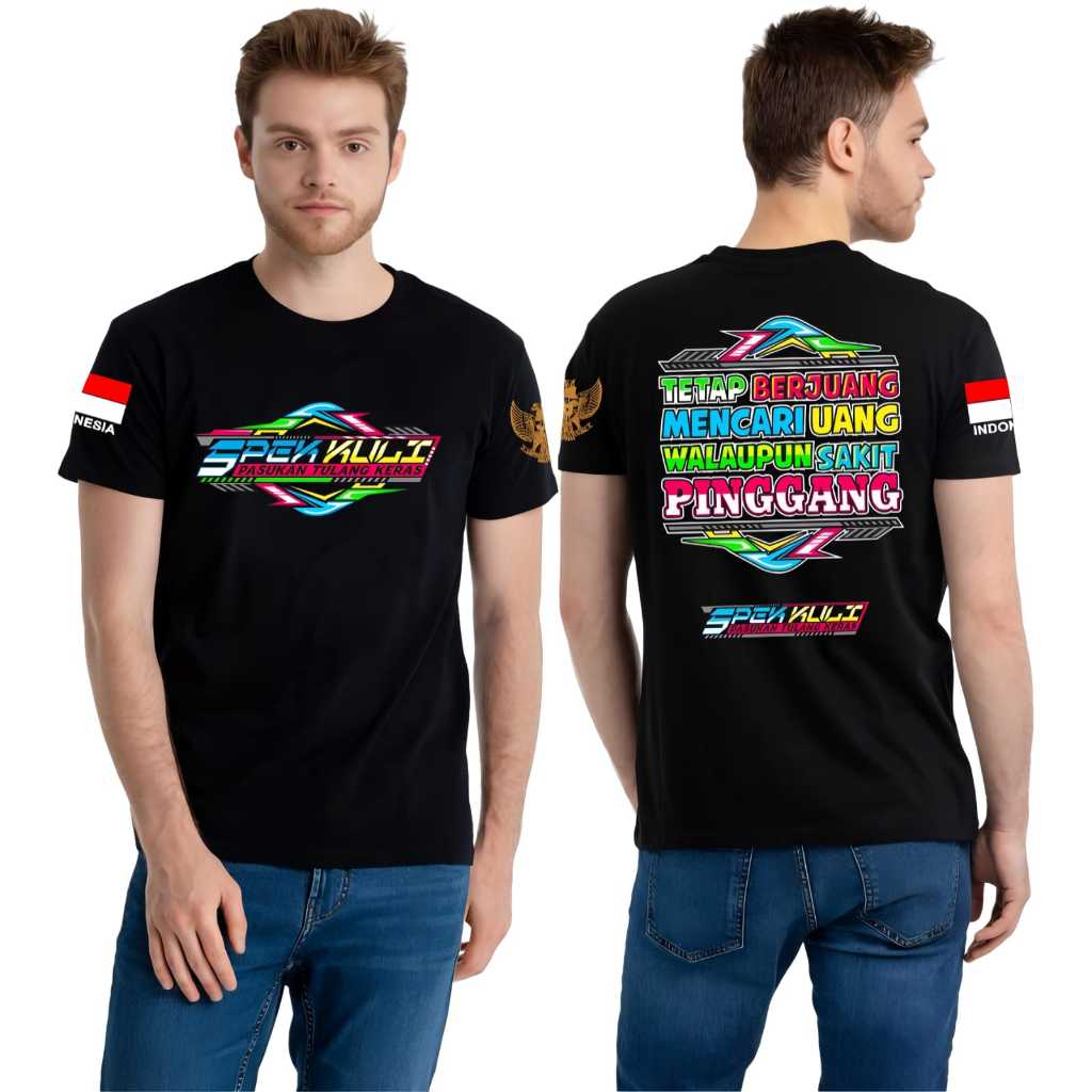 kaos distro spek kuli / baju atasan pria