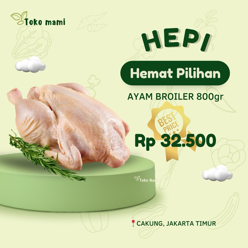 

AYAM BROILER 800gr FRESH MURAH (INSTANT or SAMEDAY ONLY)