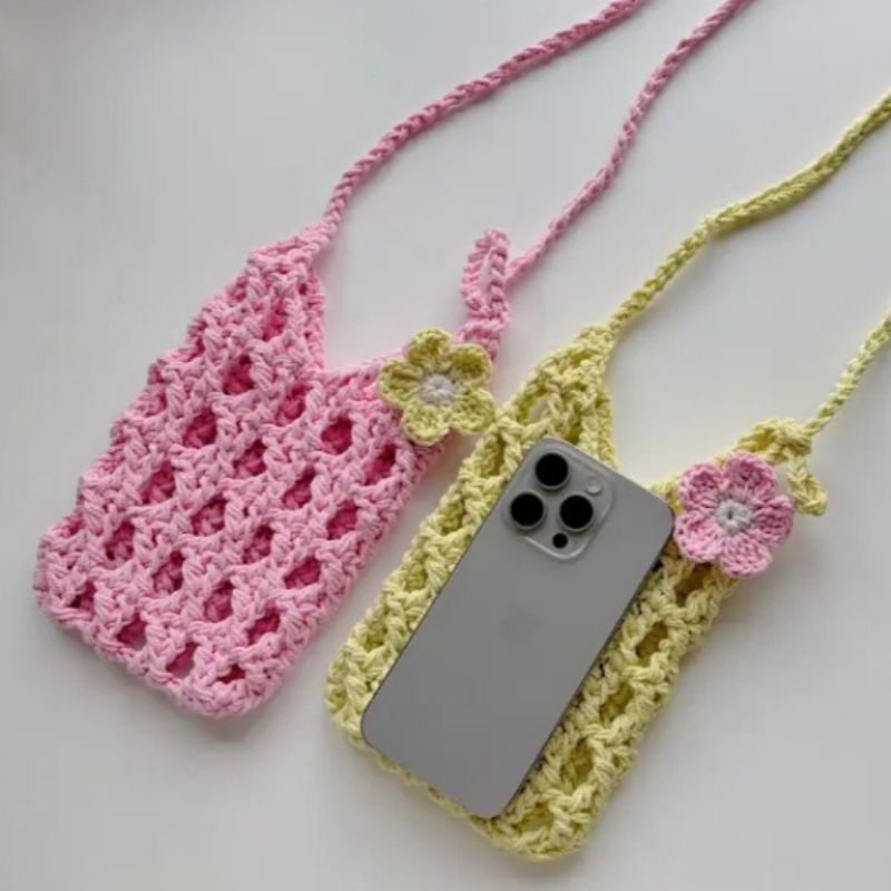 pocket sling bag tas rajut pouch hp tas rajut custom tas hp