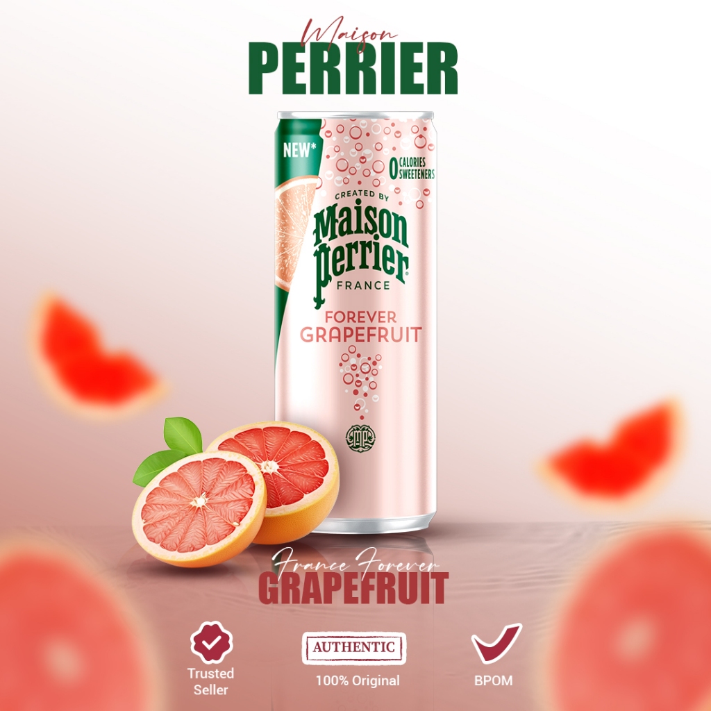 

Maison Perrier Carbonated Sparkling Mineral Water Forever Grapefruit 250ml [30 Kaleng]